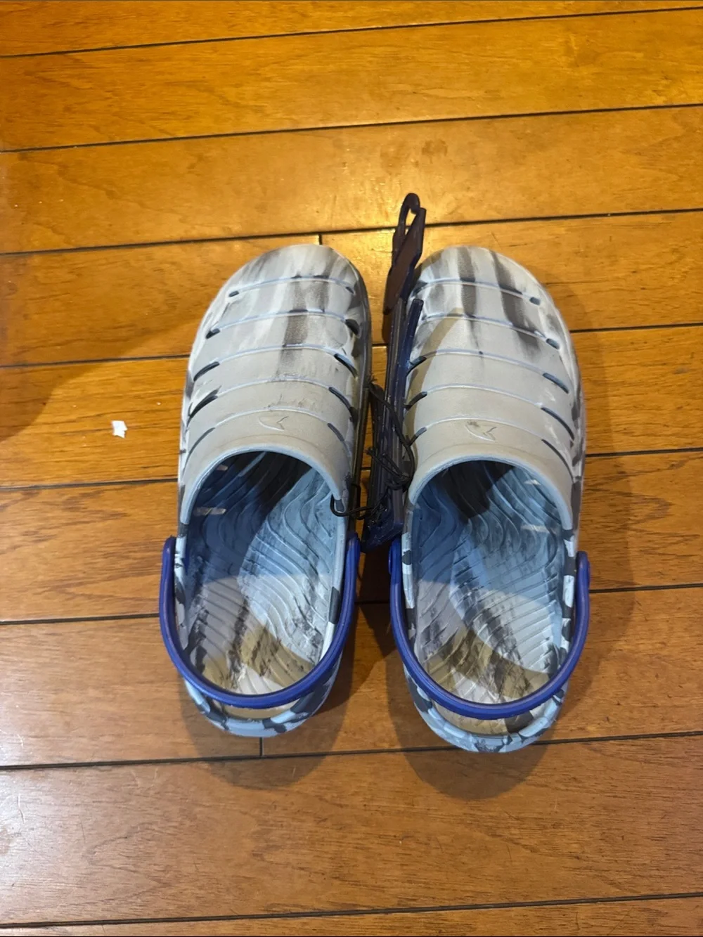 Kids Gray and Blue Slip-On Clogs